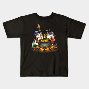 Witch Cat Brew Pot Kids T-Shirt